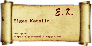 Elges Katalin névjegykártya